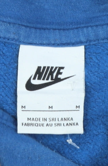 Nike Men Blue Pullover Hoodie M Regular Fit Fleece Sportswear