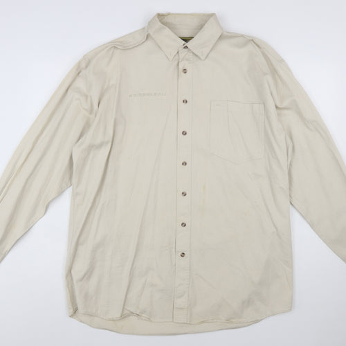 Rivers End Men's Beige Cotton Long Sleeve Button-Up Shirt XL