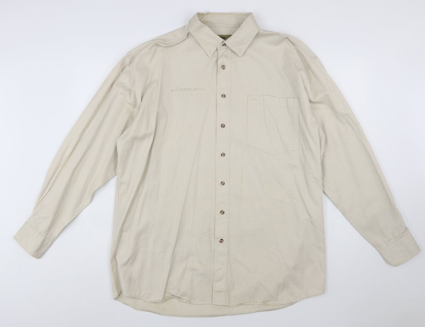 Rivers End Men's Beige Cotton Long Sleeve Button-Up Shirt XL