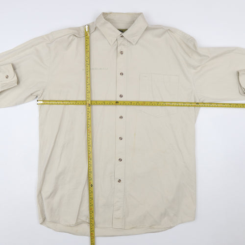Rivers End Men's Beige Cotton Long Sleeve Button-Up Shirt XL