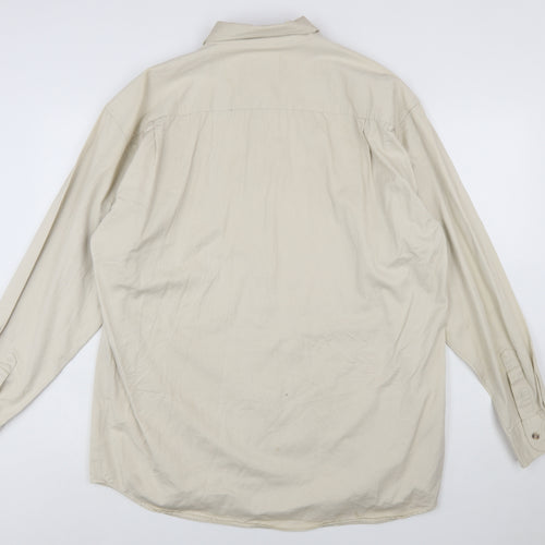 Rivers End Men's Beige Cotton Long Sleeve Button-Up Shirt XL