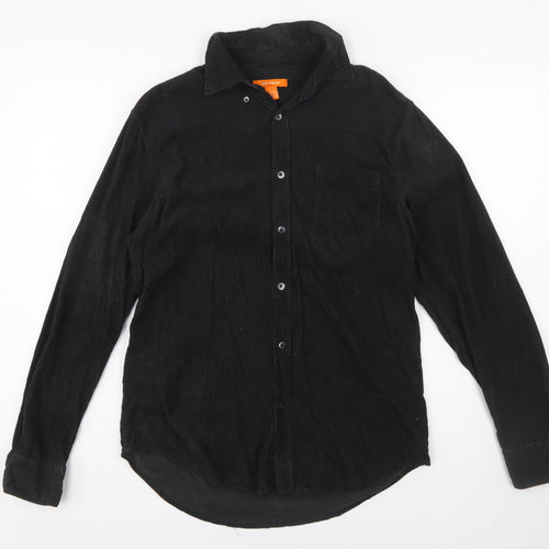 Joe Fresh Men's Black Cotton Corduroy Long Sleeve Button-Up Shirt S