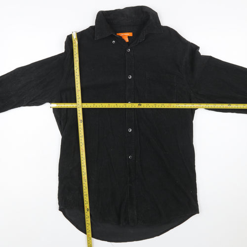 Joe Fresh Men's Black Cotton Corduroy Long Sleeve Button-Up Shirt S