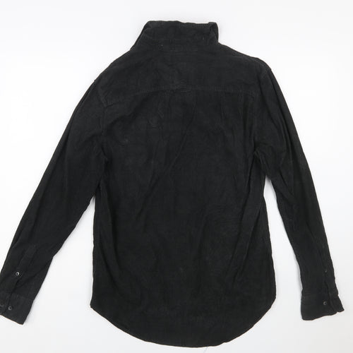 Joe Fresh Men's Black Cotton Corduroy Long Sleeve Button-Up Shirt S