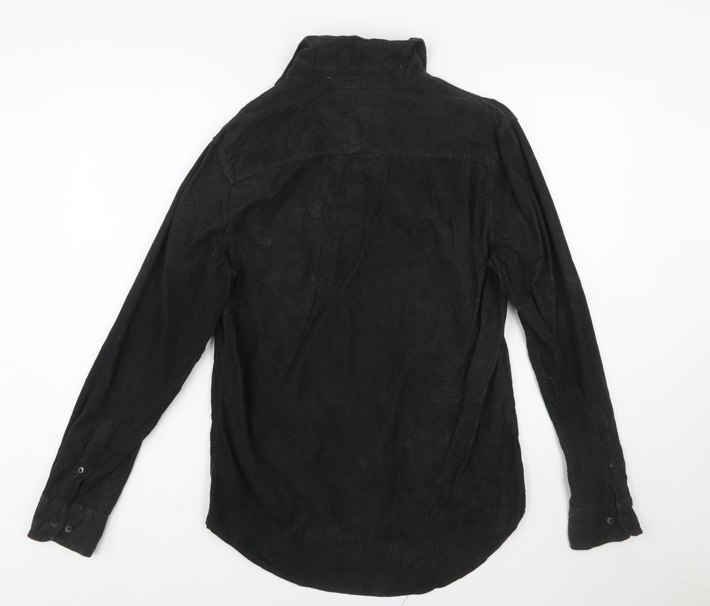 Joe Fresh Men's Black Cotton Corduroy Long Sleeve Button-Up Shirt S