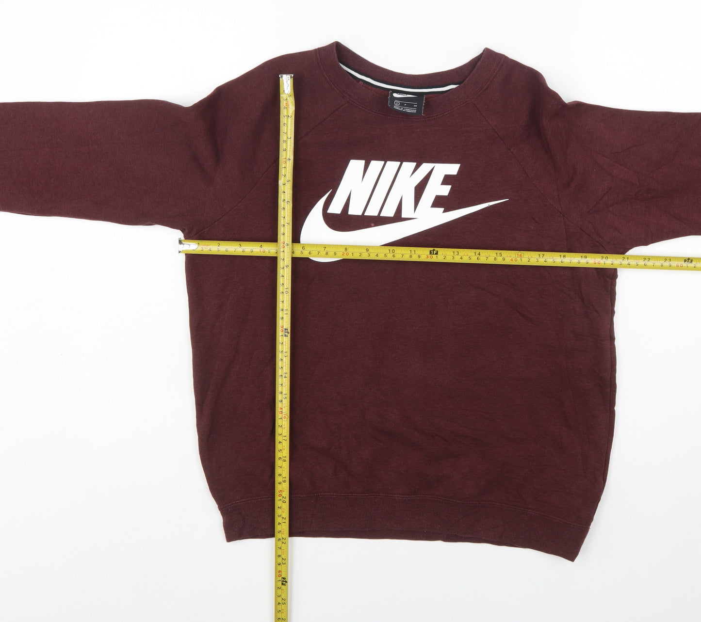 Nike Women’s Burgundy Crew Neck Sweatshirt Size S Logo Print