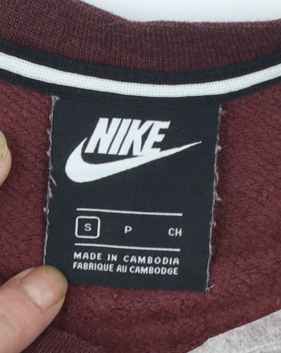 Nike Women’s Burgundy Crew Neck Sweatshirt Size S Logo Print