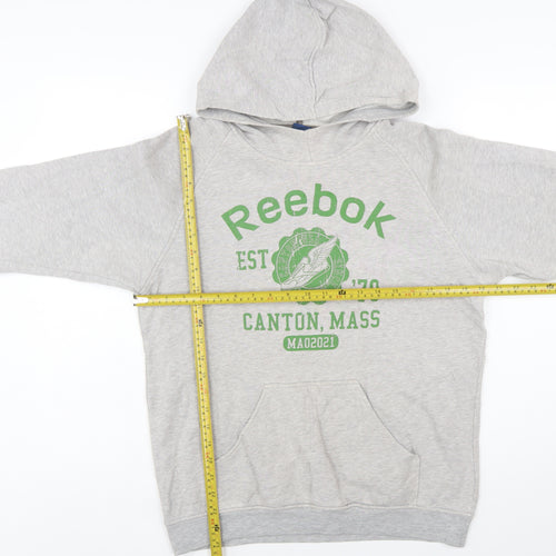 Reebok Women's Grey Pullover Hoodie Small Graphic Print Casual