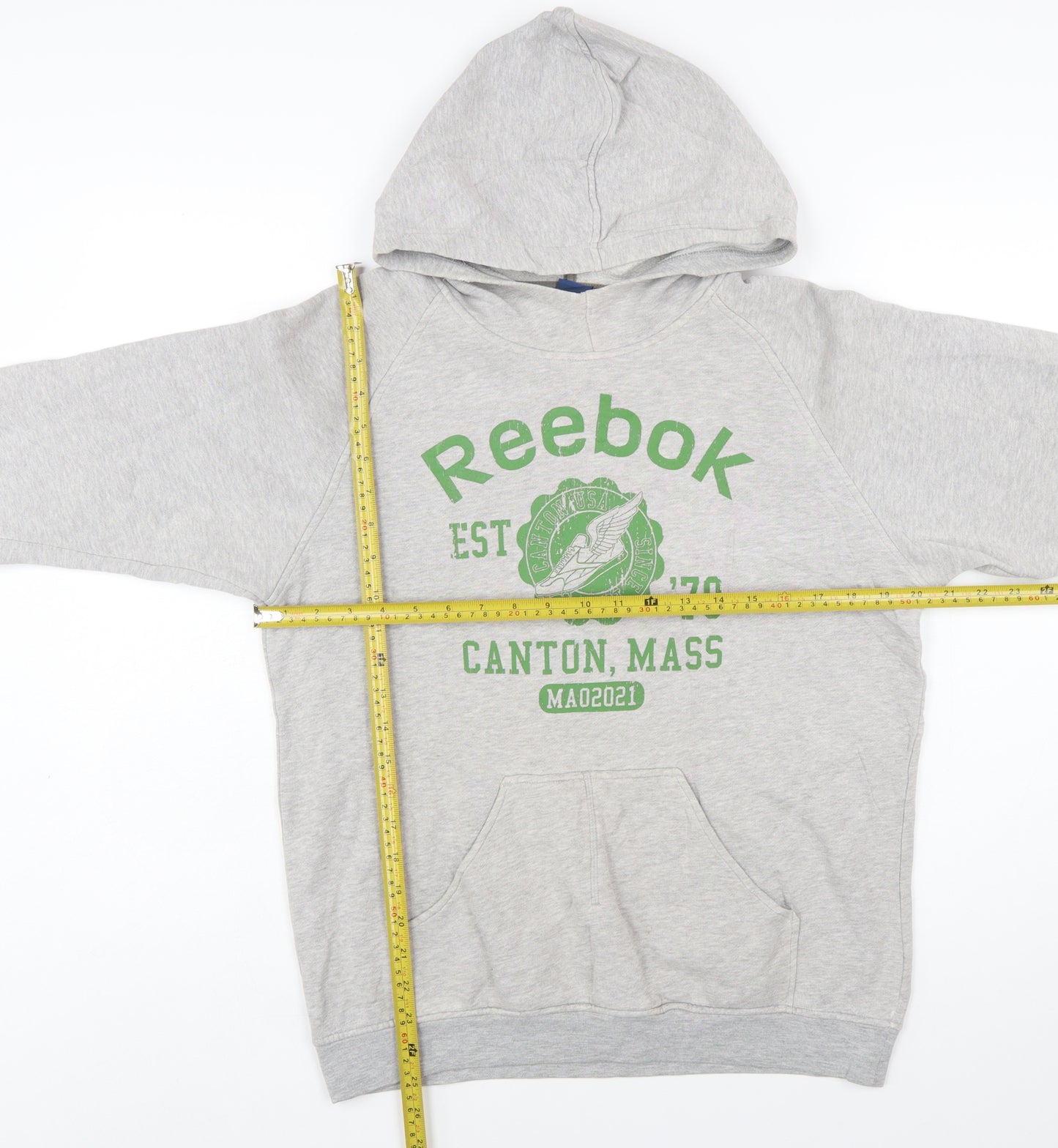 Reebok Women's Grey Pullover Hoodie Small Graphic Print Casual