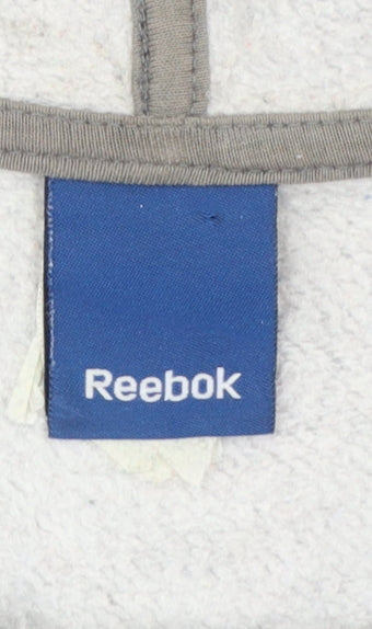 Reebok Women's Grey Pullover Hoodie Small Graphic Print Casual