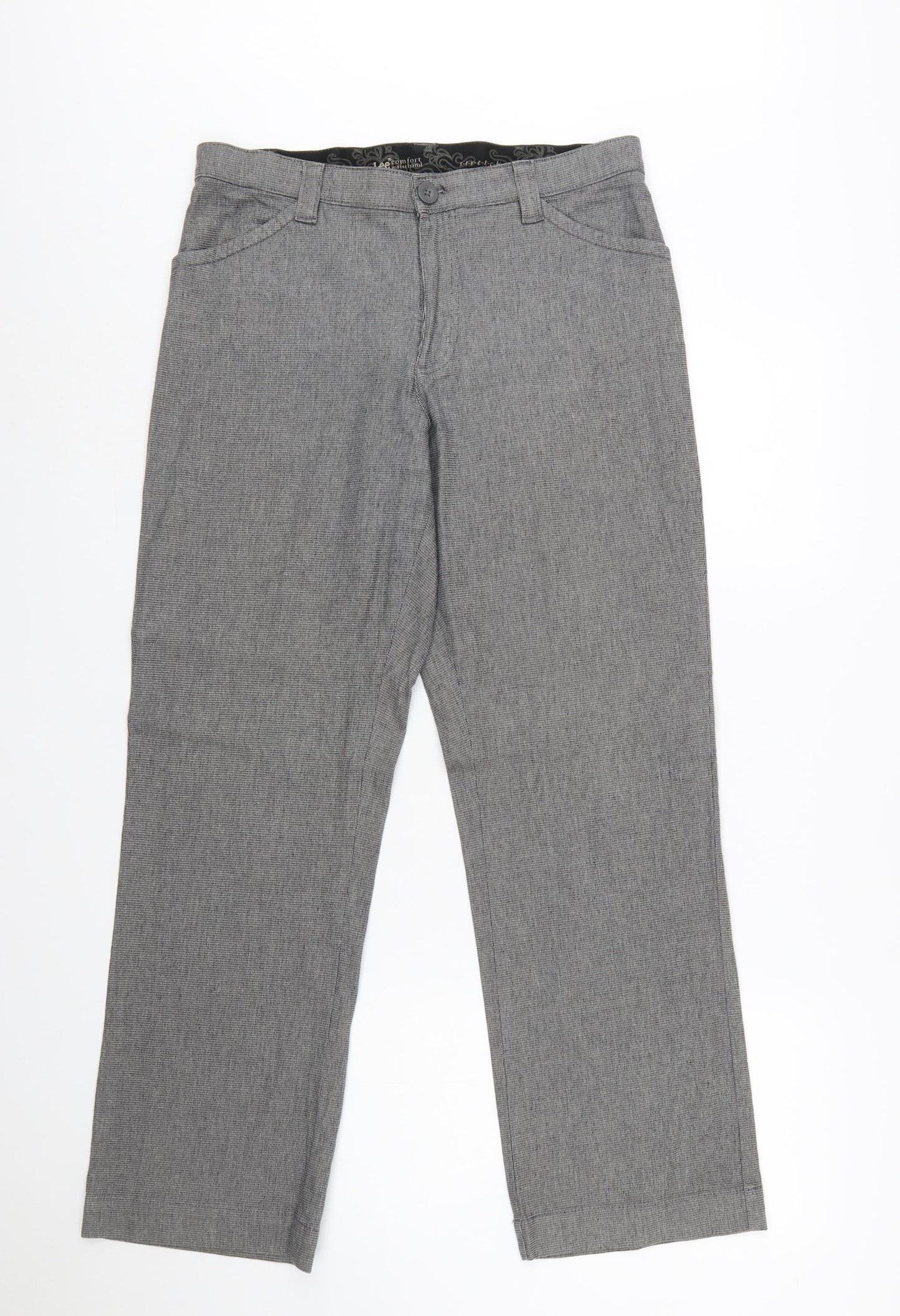 Lee Women's Grey Stretch Chino Trousers Size 10 Regular Fit