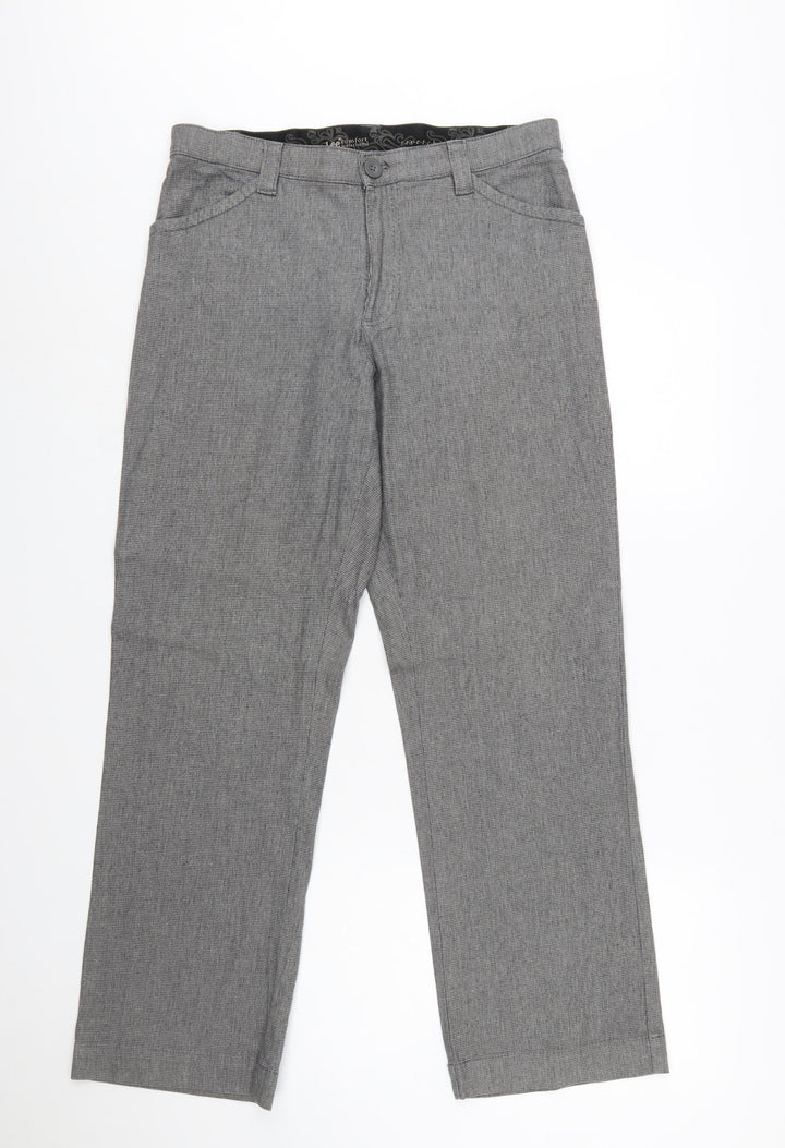Lee Women's Grey Stretch Chino Trousers Size 10 Regular Fit