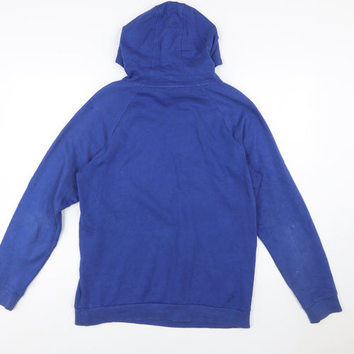 Under Armour Men's Blue Pullover Hoodie Small Logo Sports Fleece