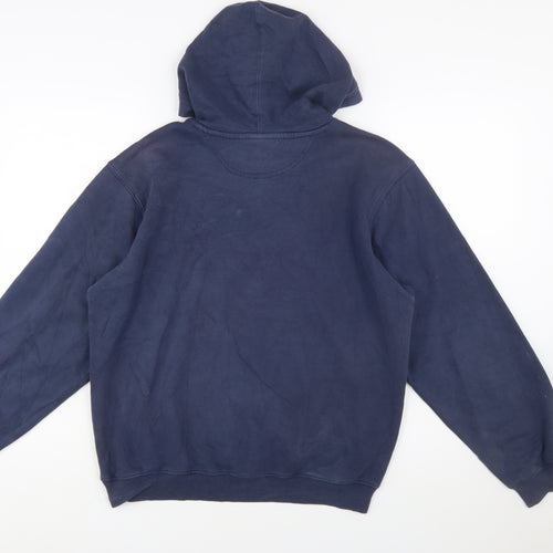 Nike Boys Blue Pullover Hoodie L 14-16 Logo Print Cotton Blend