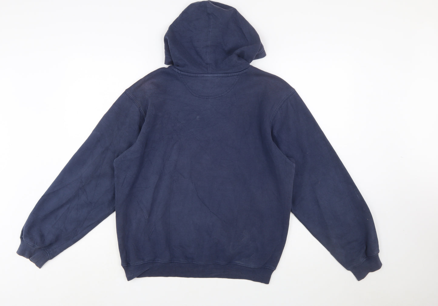 Nike Boys Blue Pullover Hoodie L 14-16 Logo Print Cotton Blend