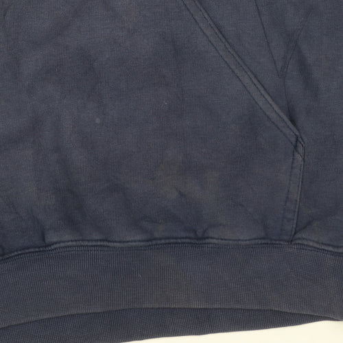 Nike Boys Blue Pullover Hoodie L 14-16 Logo Print Cotton Blend