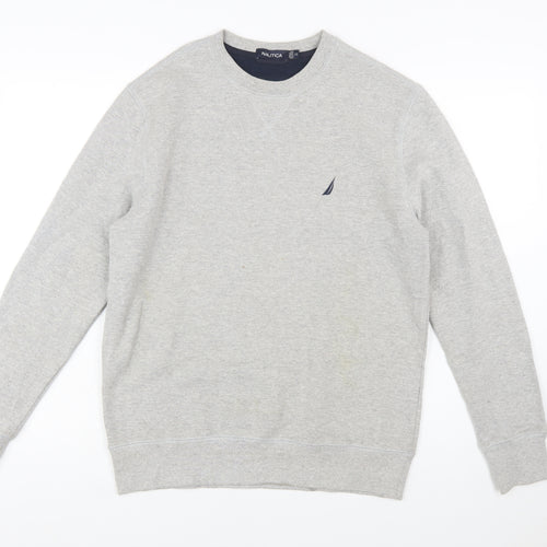 Nautica Men's Grey XS Crew Neck Cotton Blend Sweatshirt
