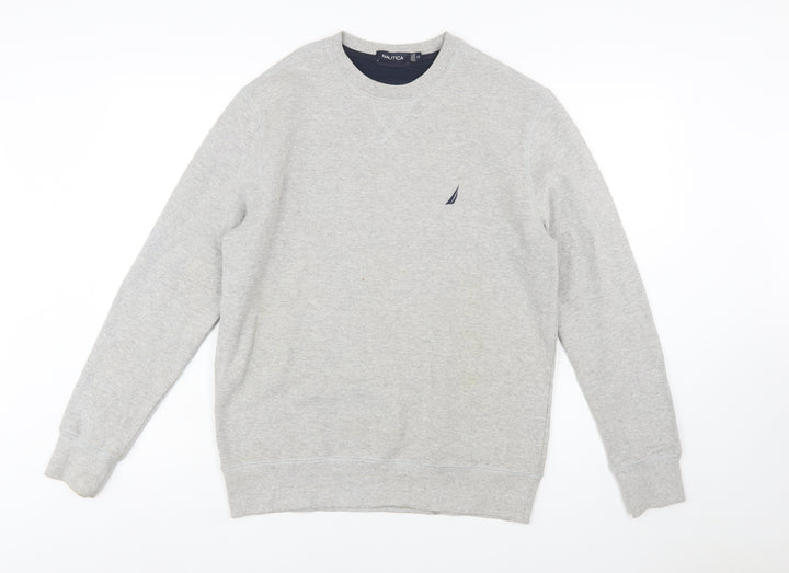 Nautica Men's Grey XS Crew Neck Cotton Blend Sweatshirt