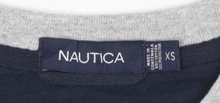 Nautica Men's Grey XS Crew Neck Cotton Blend Sweatshirt