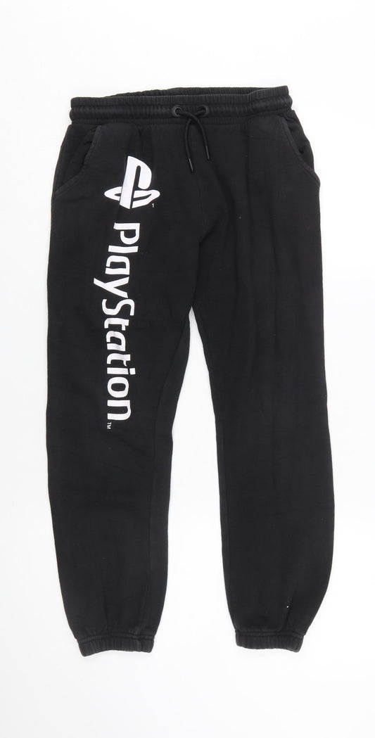George PlayStation Boys Black Jogger Trousers 12-13 Years Cotton Blend