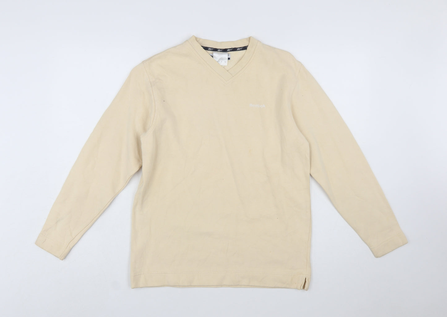 Reebok Women's Beige V-Neck Pullover Sweatshirt Size S