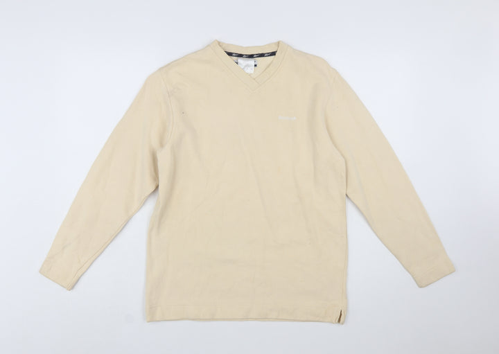 Reebok Women's Beige V-Neck Pullover Sweatshirt Size S