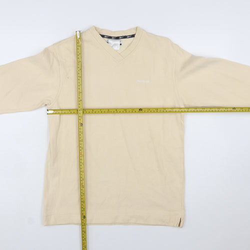 Reebok Women's Beige V-Neck Pullover Sweatshirt Size S