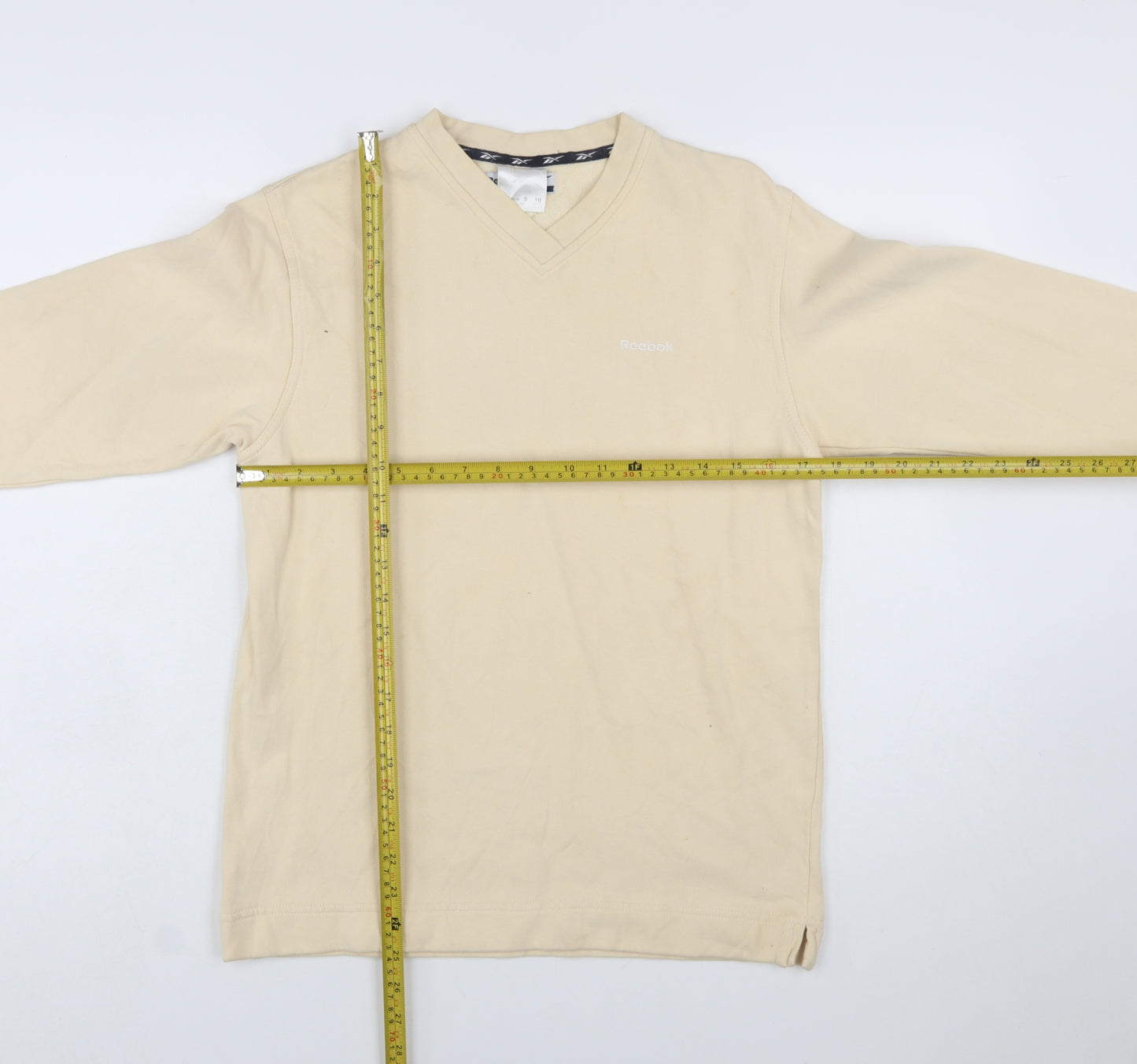Reebok Women's Beige V-Neck Pullover Sweatshirt Size S
