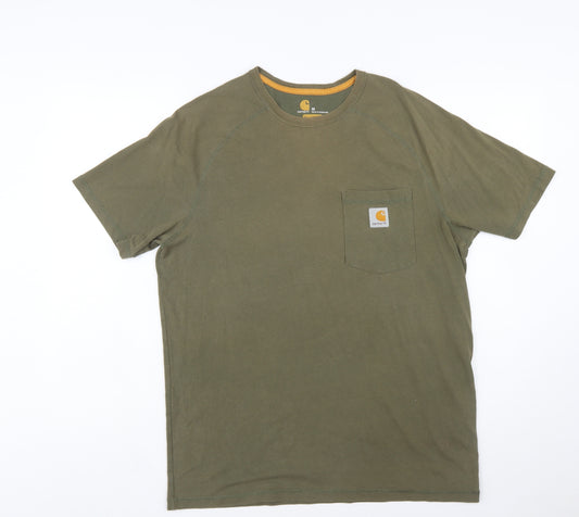 Carhartt Men's Green Relaxed Fit Cotton Short Sleeve T-Shirt M