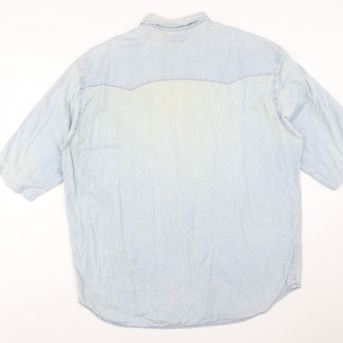 Levi's Men's Blue Denim Western Short Sleeve Shirt 2XL