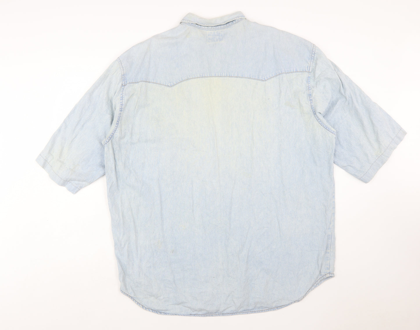 Levi's Men's Blue Denim Western Short Sleeve Shirt 2XL