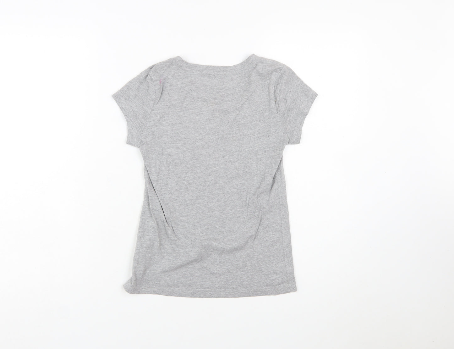 adidas Girls Grey Logo Short Sleeve T-Shirt Size M Lightweight Active Top