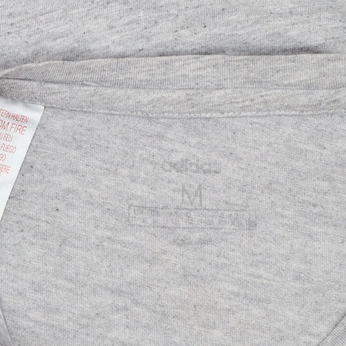 adidas Girls Grey Logo Short Sleeve T-Shirt Size M Lightweight Active Top