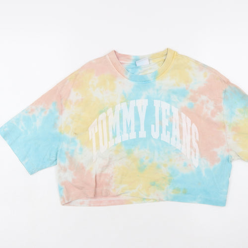Tommy Jeans Women's Multicoloured Cropped T-Shirt M