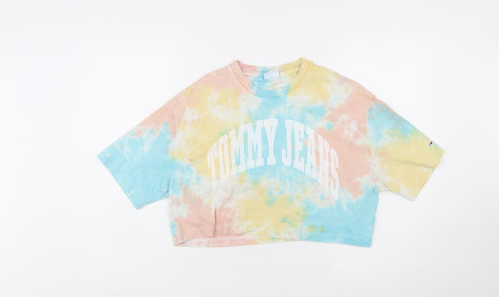 Tommy Jeans Women's Multicoloured Cropped T-Shirt M