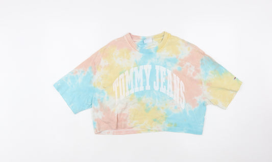 Tommy Jeans Women's Multicoloured Cropped T-Shirt M