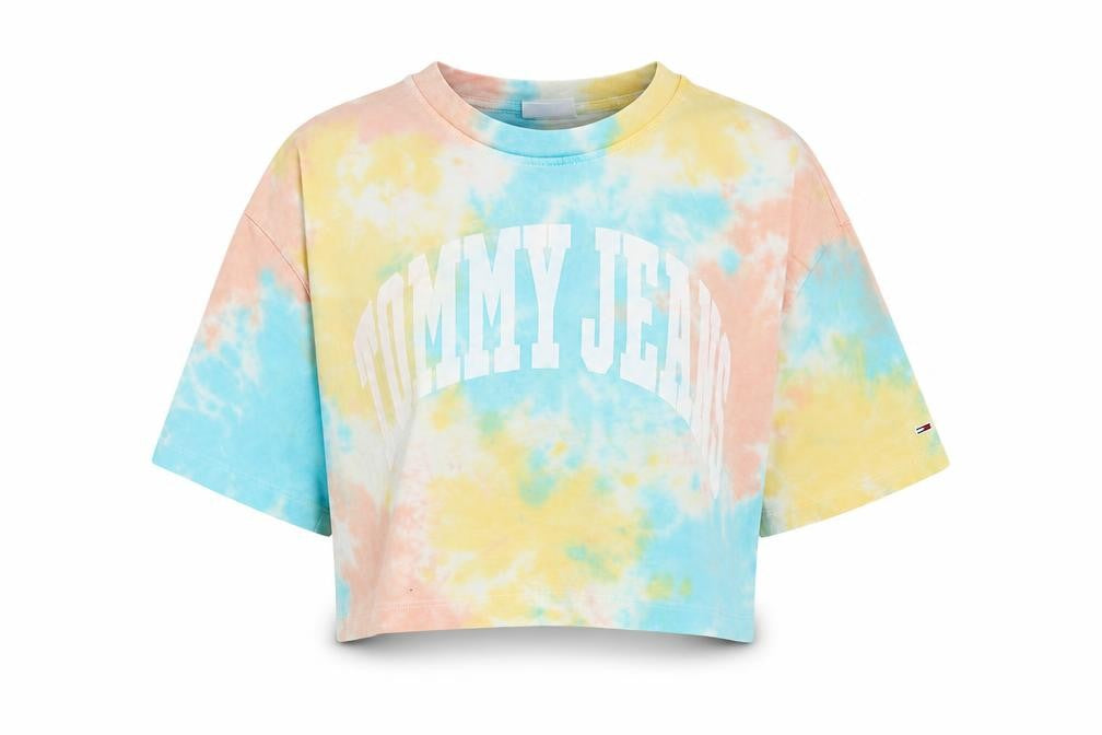 Front view of Tommy Jeans Women's Multicoloured Cropped T-Shirt M