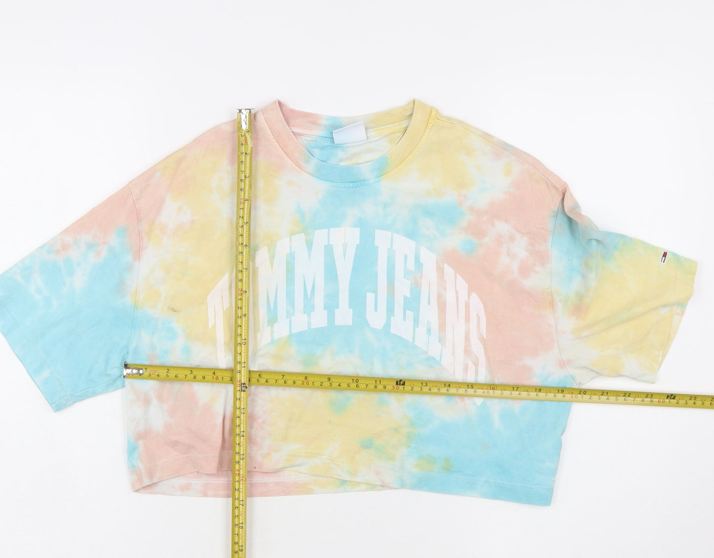 Tommy Jeans Women's Multicoloured Cropped T-Shirt M