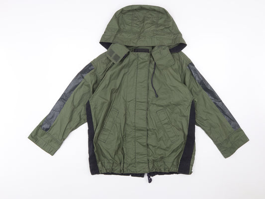 J.Crew Women’s Green Hooded Anorak Jacket XXS Cotton Zip