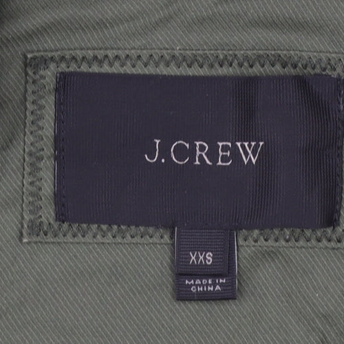 J.Crew Women’s Green Hooded Anorak Jacket XXS Cotton Zip