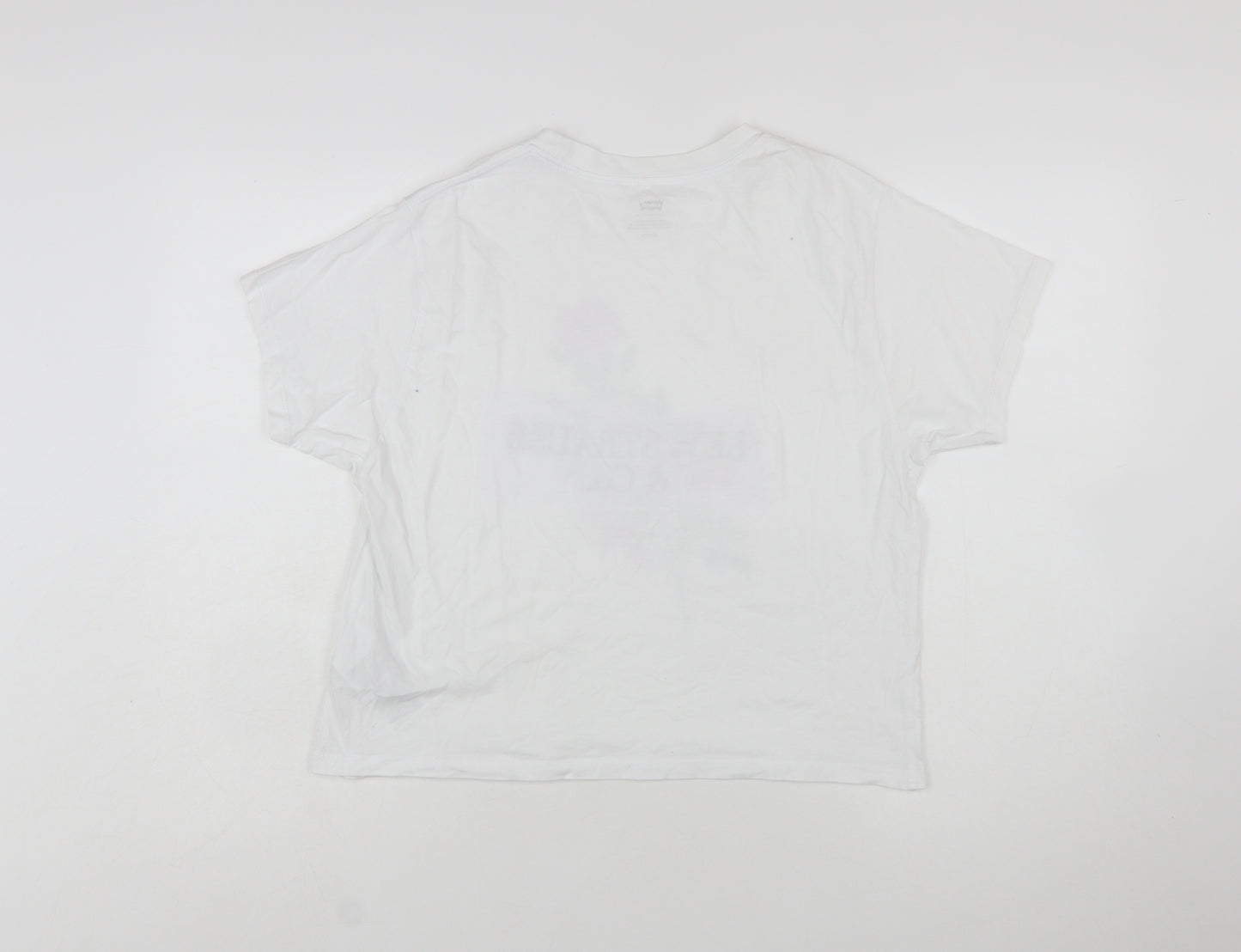 Levi's Women's White Floral Embroidered Cotton T-Shirt Size S