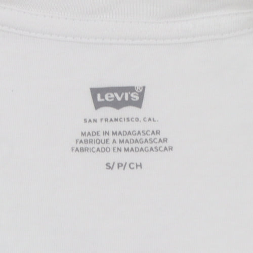 Levi's Women's White Floral Embroidered Cotton T-Shirt Size S
