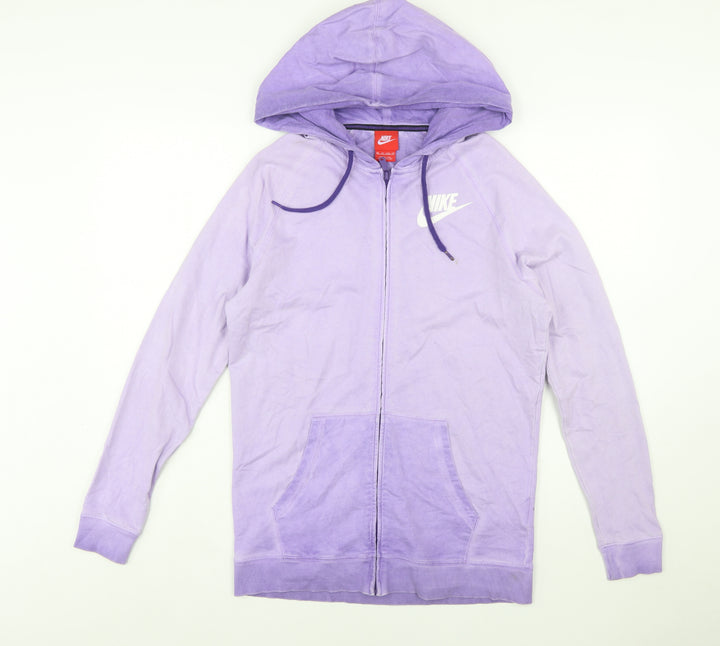 Nike Womens Purple Full Zip Hoodie XS Lightweight Cotton Blend