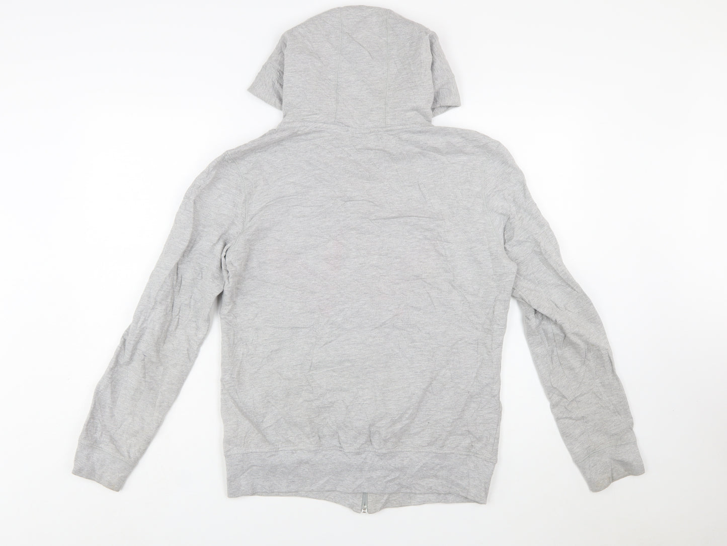 Adidas Women Grey Full Zip Hoodie with Purple Logo Size M