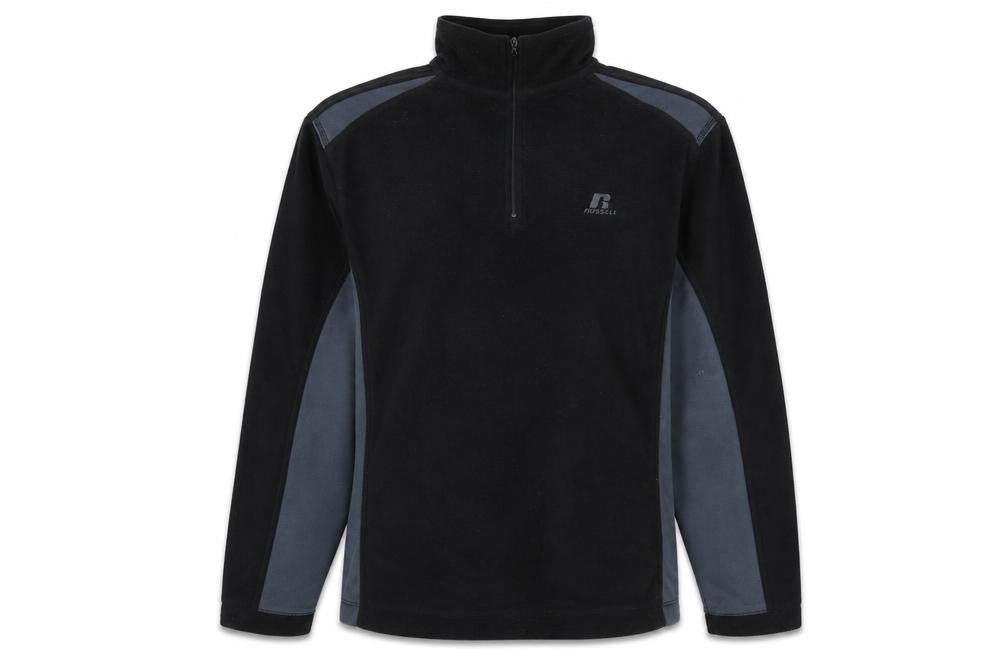 Front view of Russell Women's Black & Grey Fleece Pullover Sweatshirt L 14/16