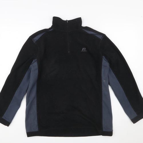 Russell Women's Black & Grey Fleece Pullover Sweatshirt L 14/16