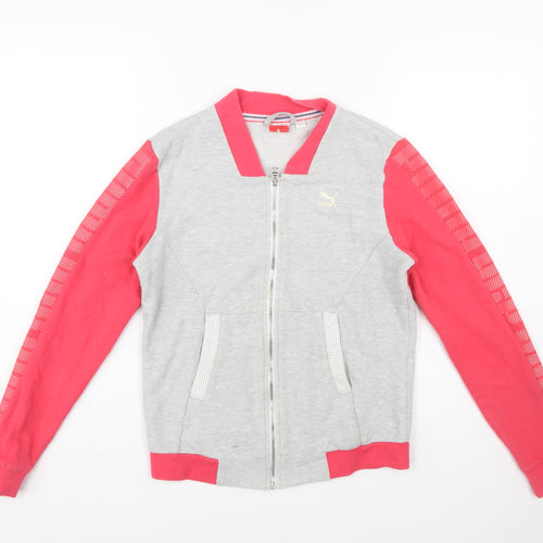 Puma Womens Grey & Pink Full Zip Sweatshirt Size 10 UK