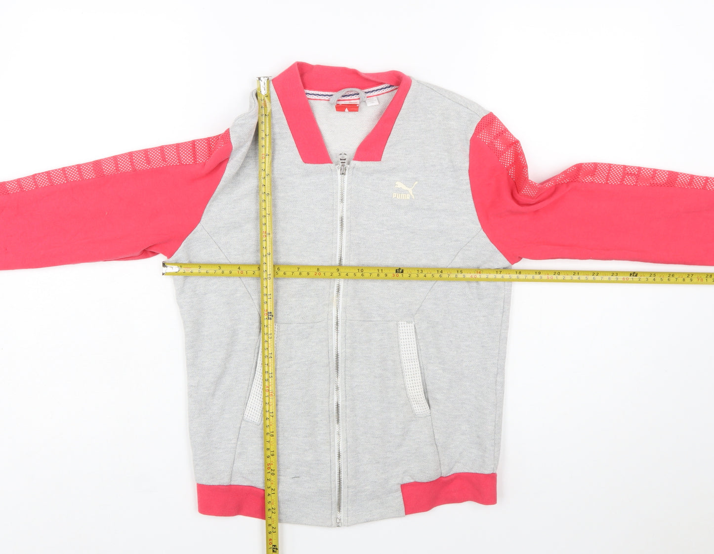 Puma Womens Grey & Pink Full Zip Sweatshirt Size 10 UK