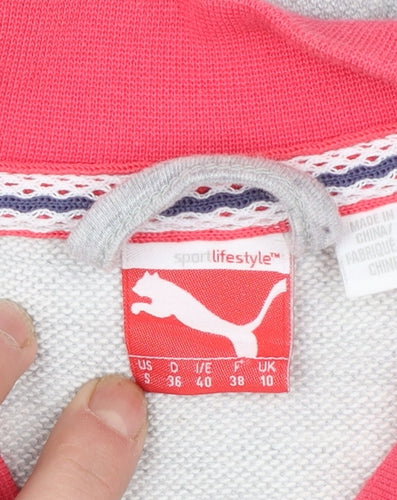 Puma Womens Grey & Pink Full Zip Sweatshirt Size 10 UK