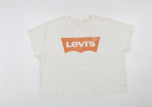 Levi's Women's White XL Short Sleeve Logo Cotton T-Shirt